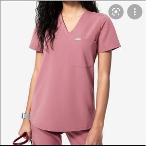 Figs scrubs Mauve small Catalina one pocket top